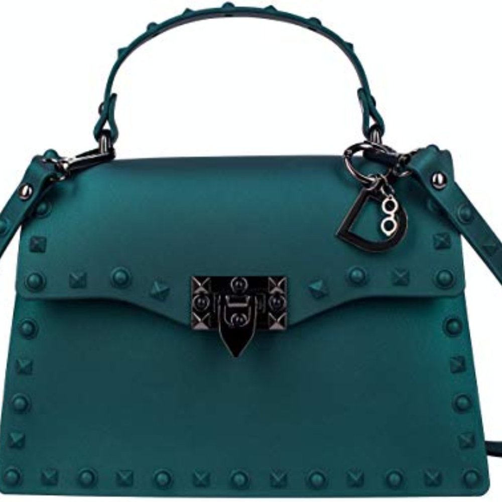 Studded Bags for Women (Green Medium)